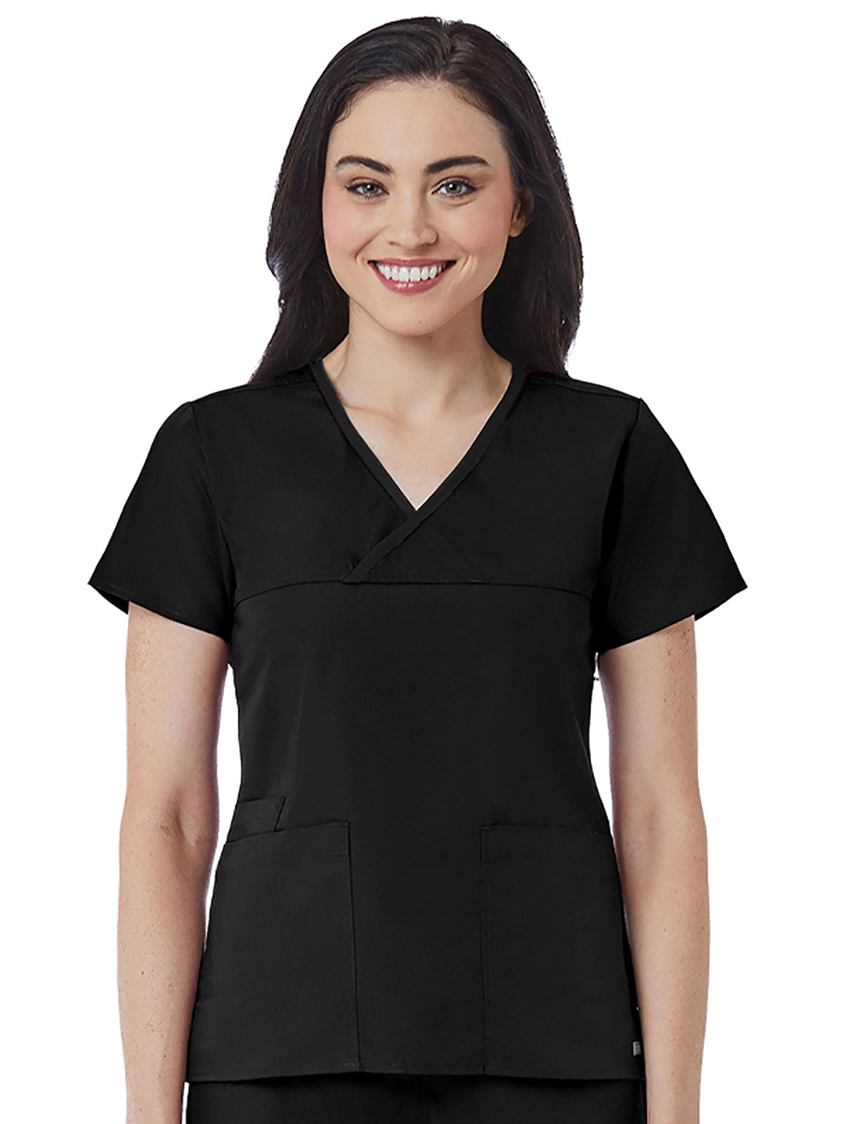 Core - Women's Contrast Mock Wrap Top