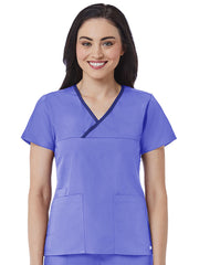 Core - Women's Contrast Mock Wrap Top