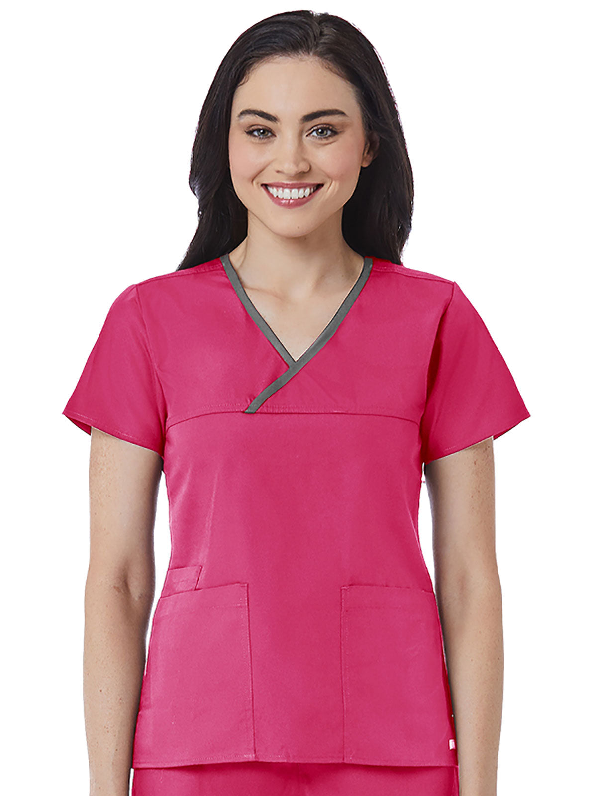 Core - Women's Contrast Mock Wrap Top