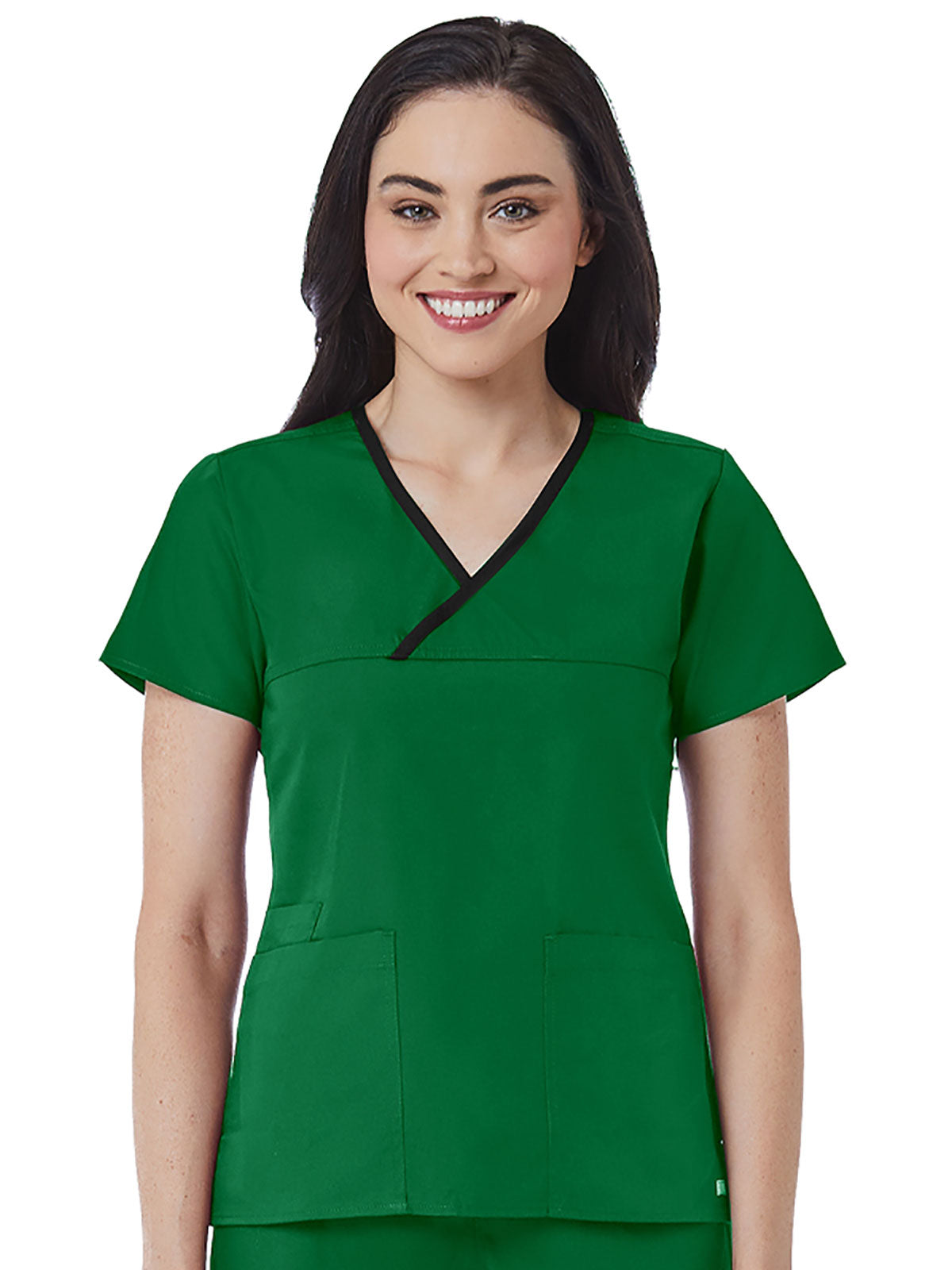 Core - Women's Contrast Mock Wrap Top