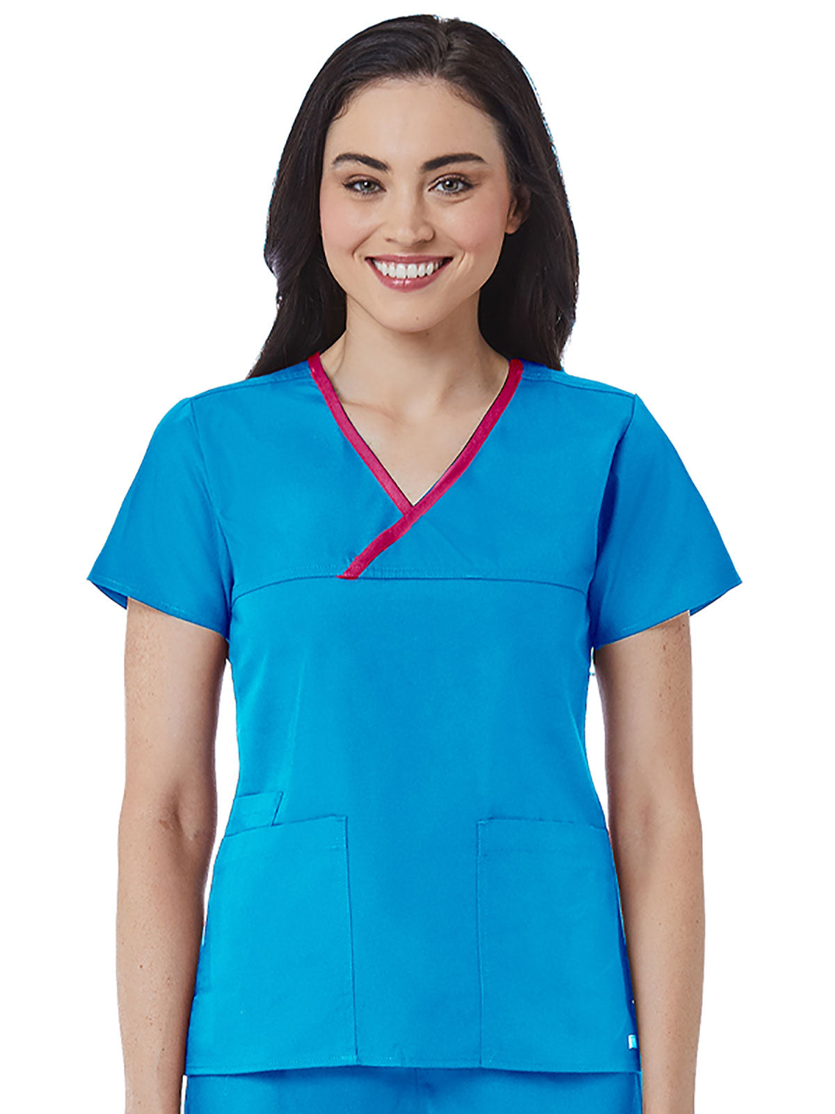 Core - Women's Contrast Mock Wrap Top
