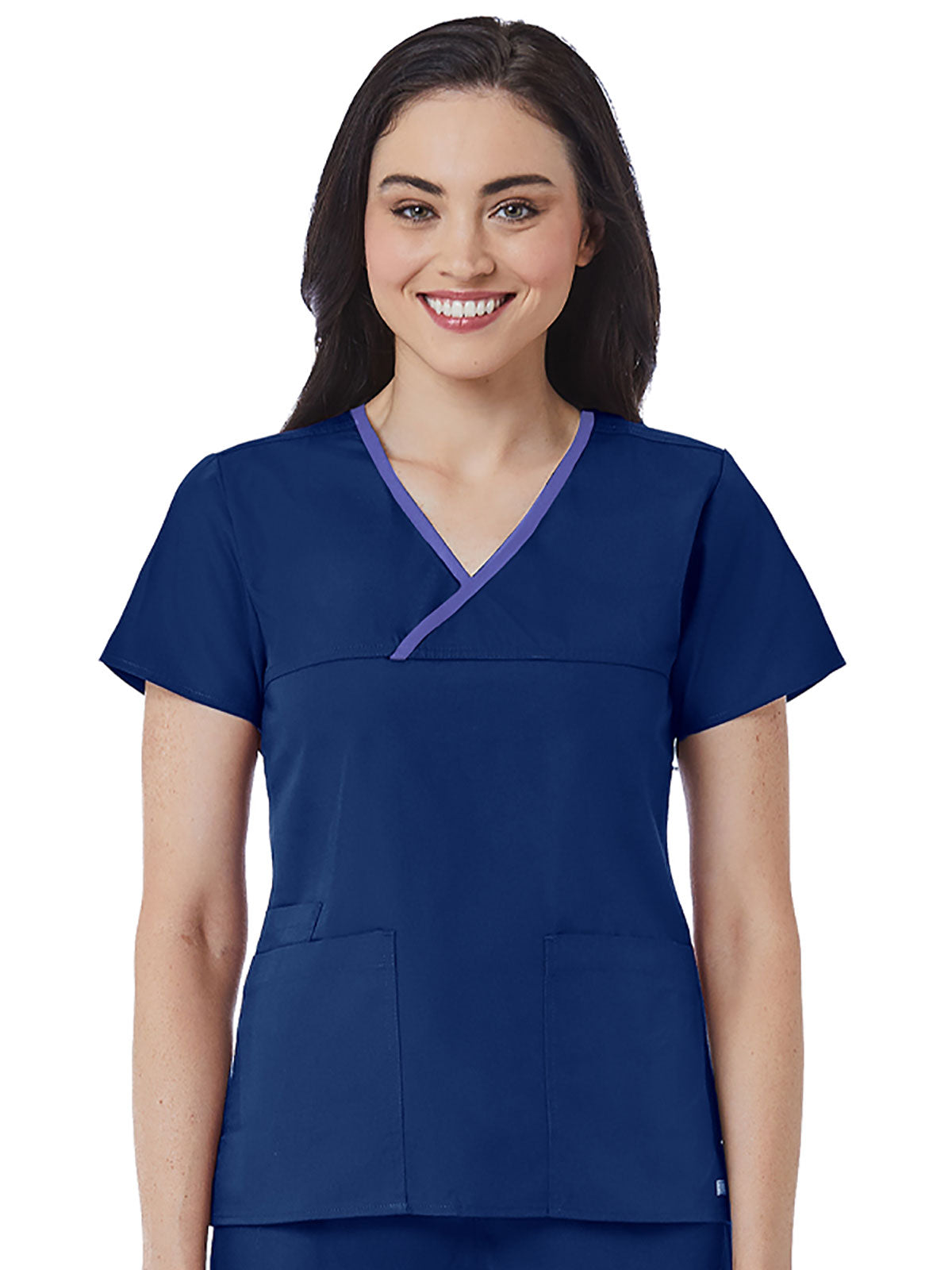 Core - Women's Contrast Mock Wrap Top