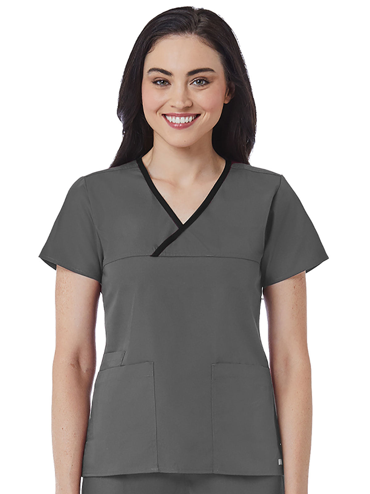 Core - Women's Contrast Mock Wrap Top