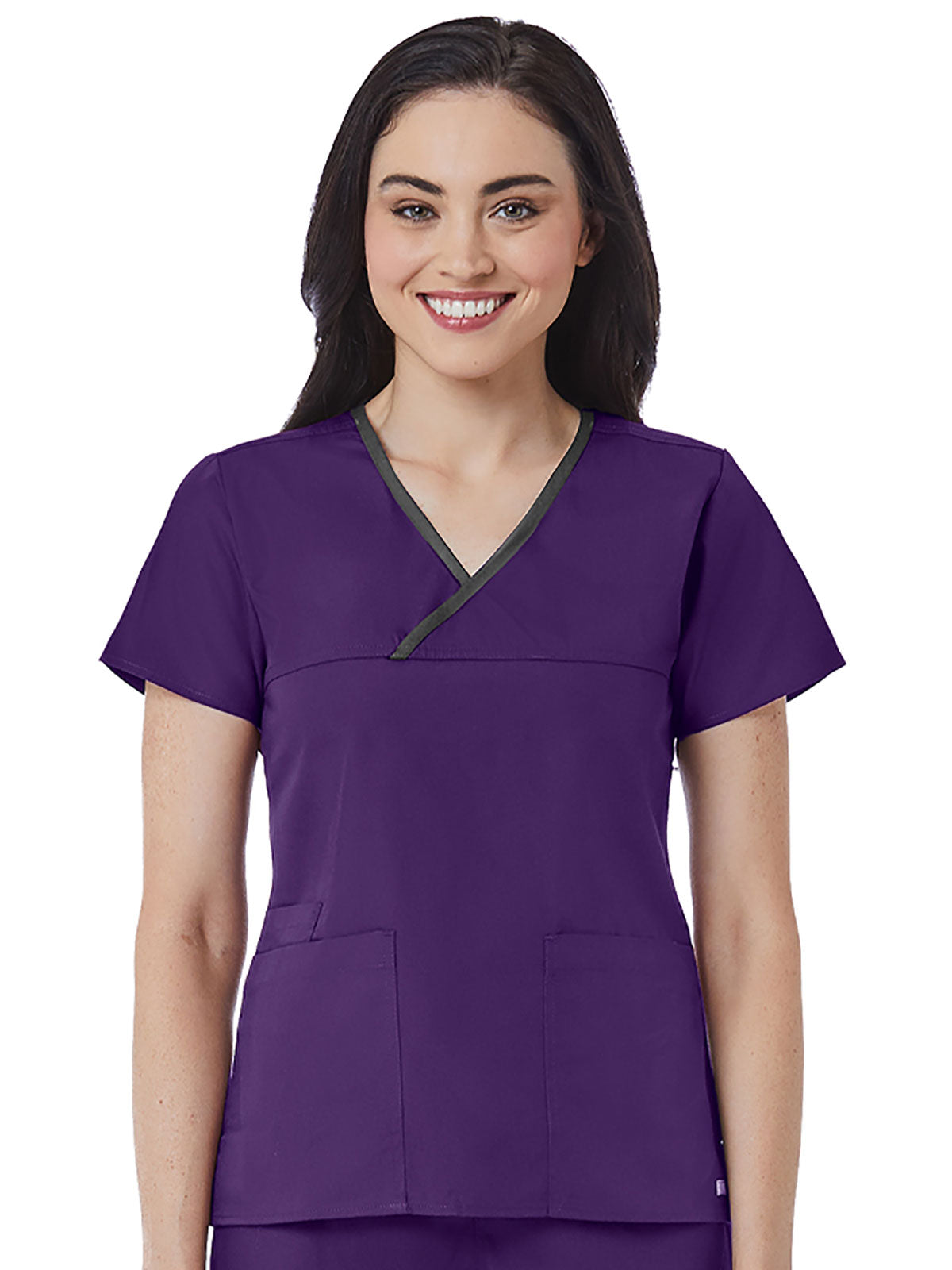 Core - Women's Contrast Mock Wrap Top