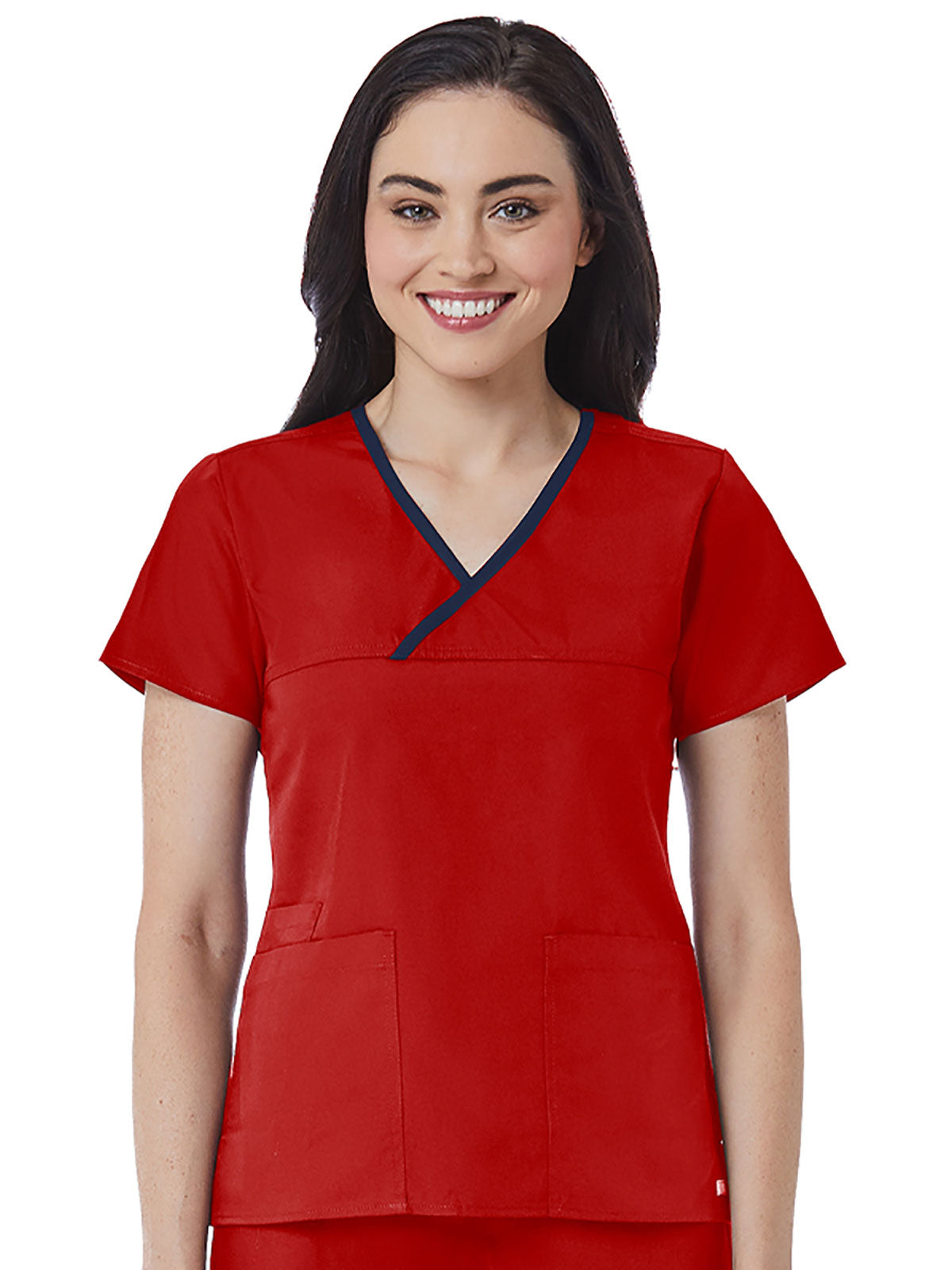 Core - Women's Contrast Mock Wrap Top