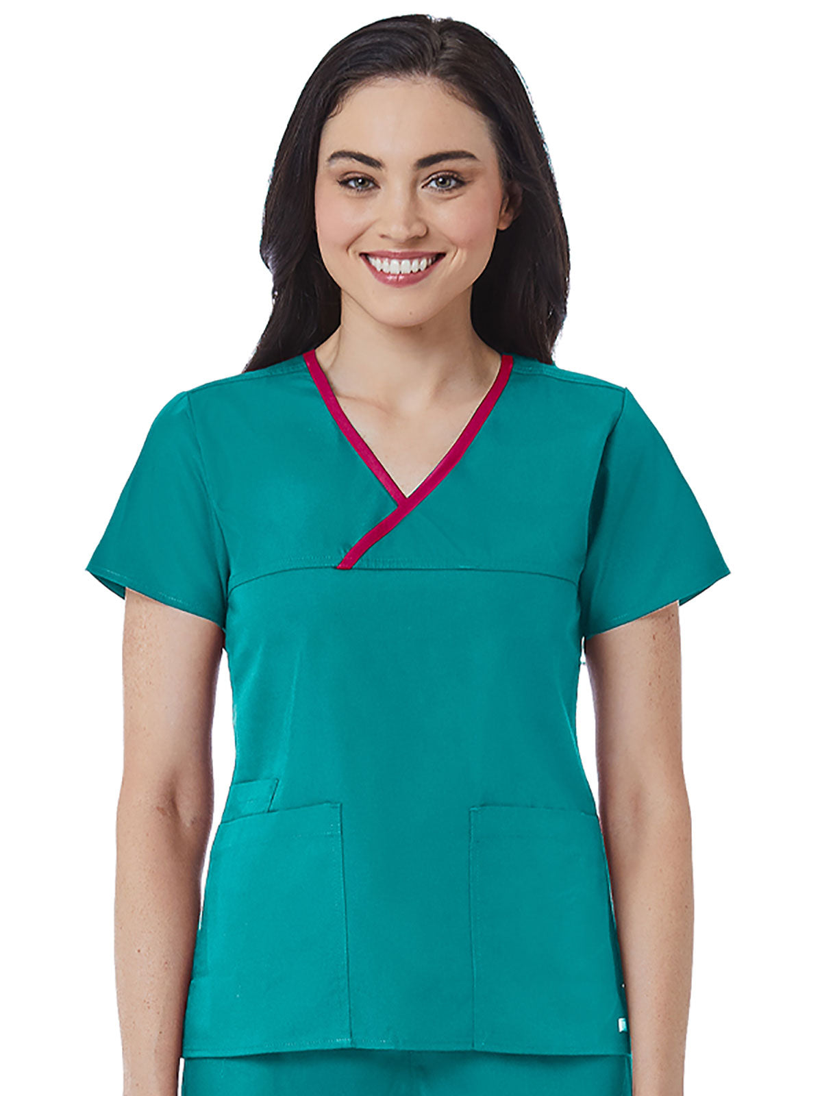 Core - Women's Contrast Mock Wrap Top