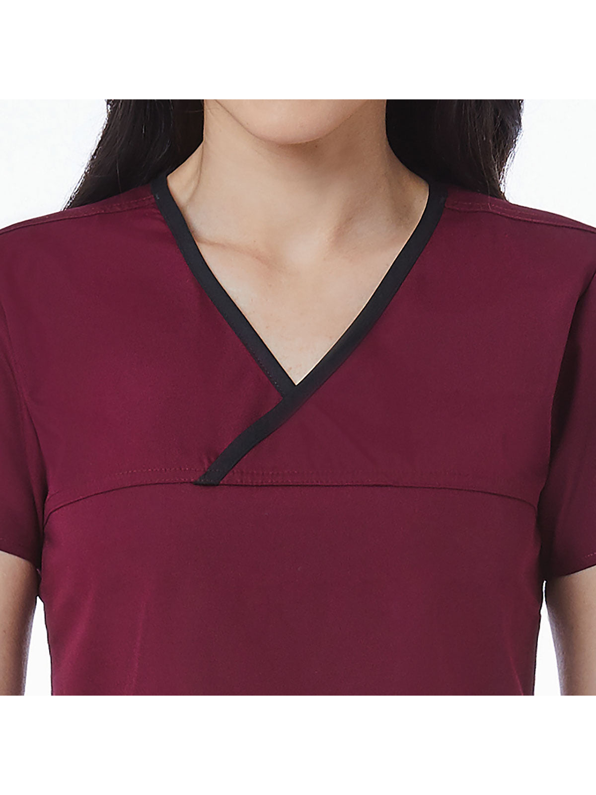 Core - Women's Contrast Mock Wrap Top