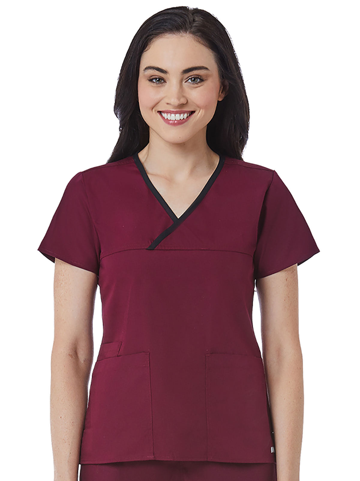 Core - Women's Contrast Mock Wrap Top