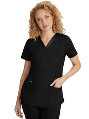 Purple label - Women's Jasmin V-Neck Stretch Solid Top