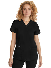 Purple label - Women's Jasmin V-Neck Stretch Solid Top