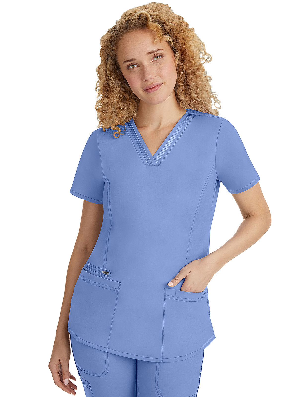 Purple label - Women's Jasmin V-Neck Stretch Solid Top