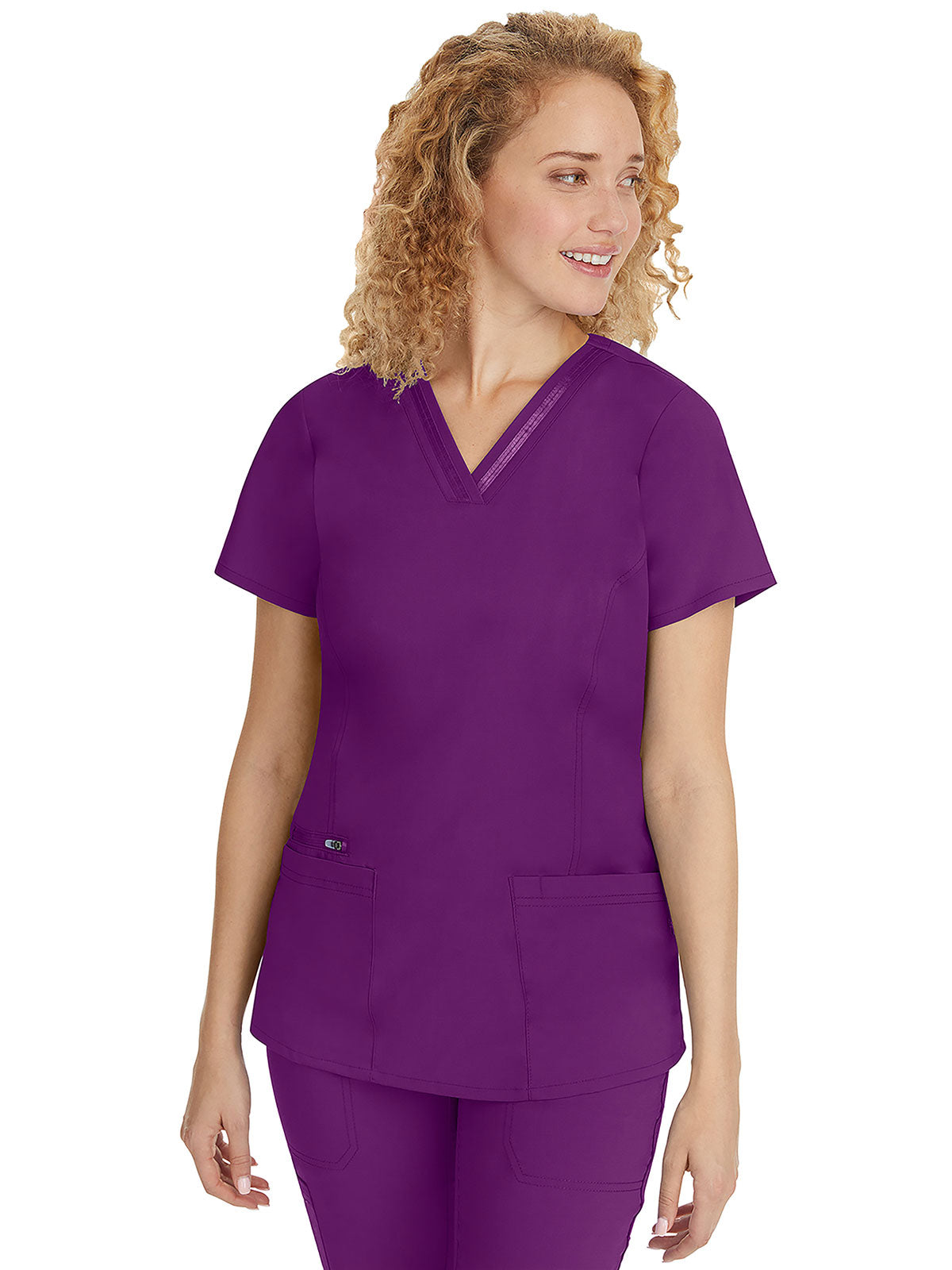 Purple label - Women's Jasmin V-Neck Stretch Solid Top