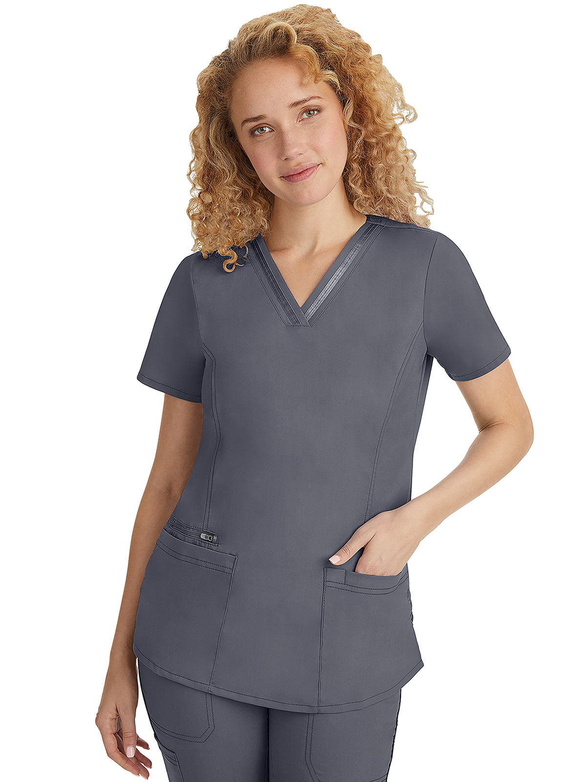Purple label - Women's Jasmin V-Neck Stretch Solid Top