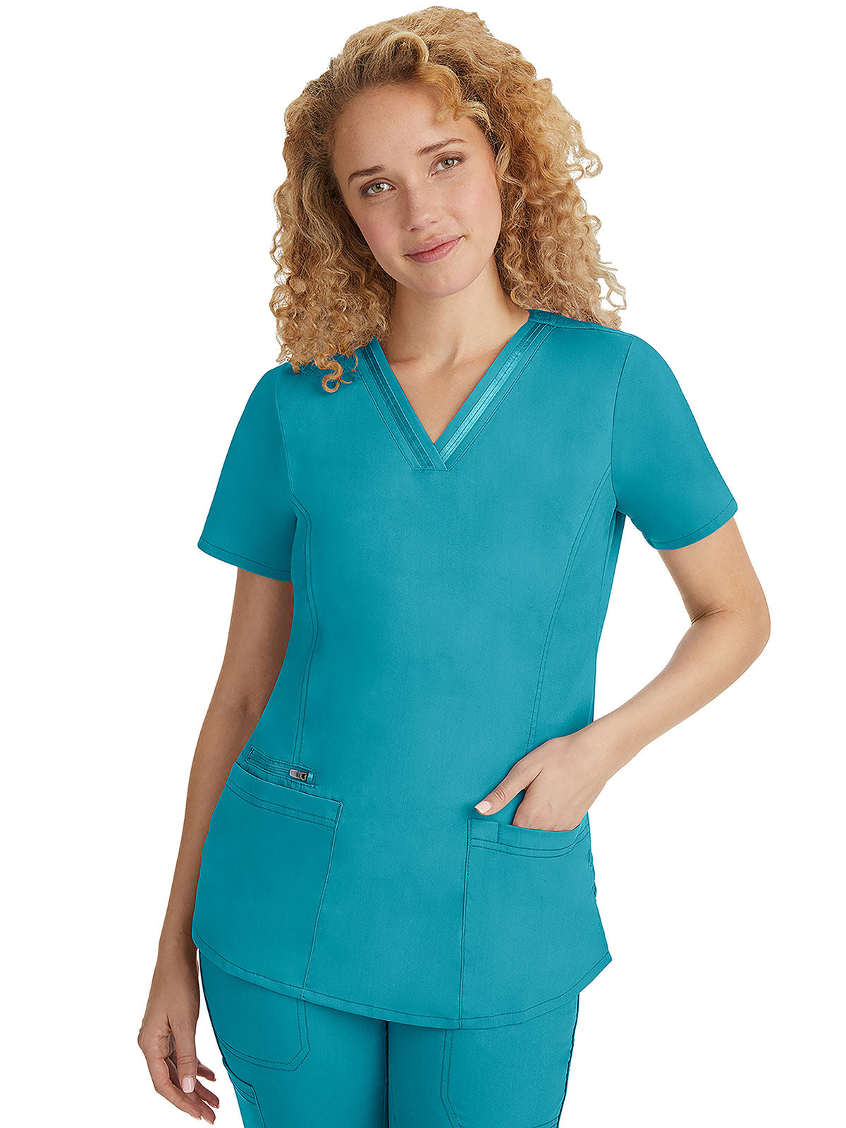 Purple label - Women's Jasmin V-Neck Stretch Solid Top