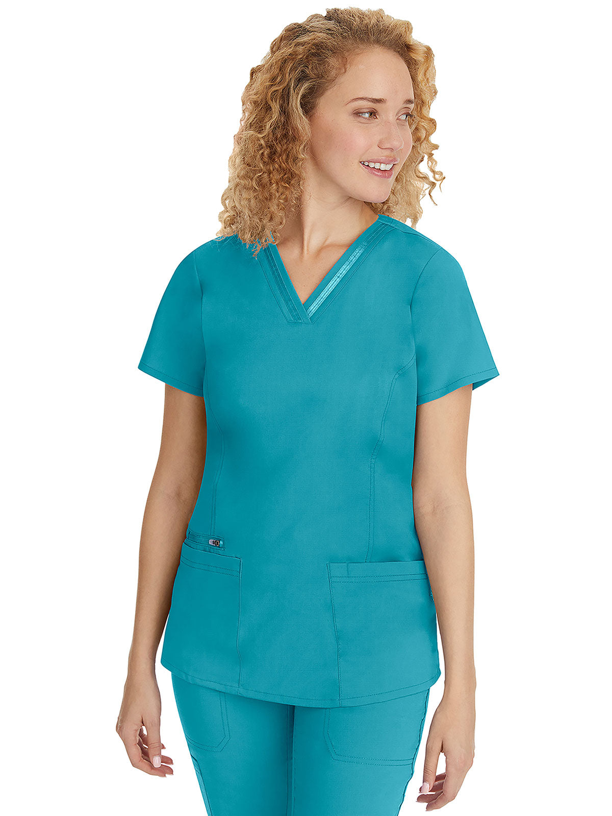 Purple label - Women's Jasmin V-Neck Stretch Solid Top