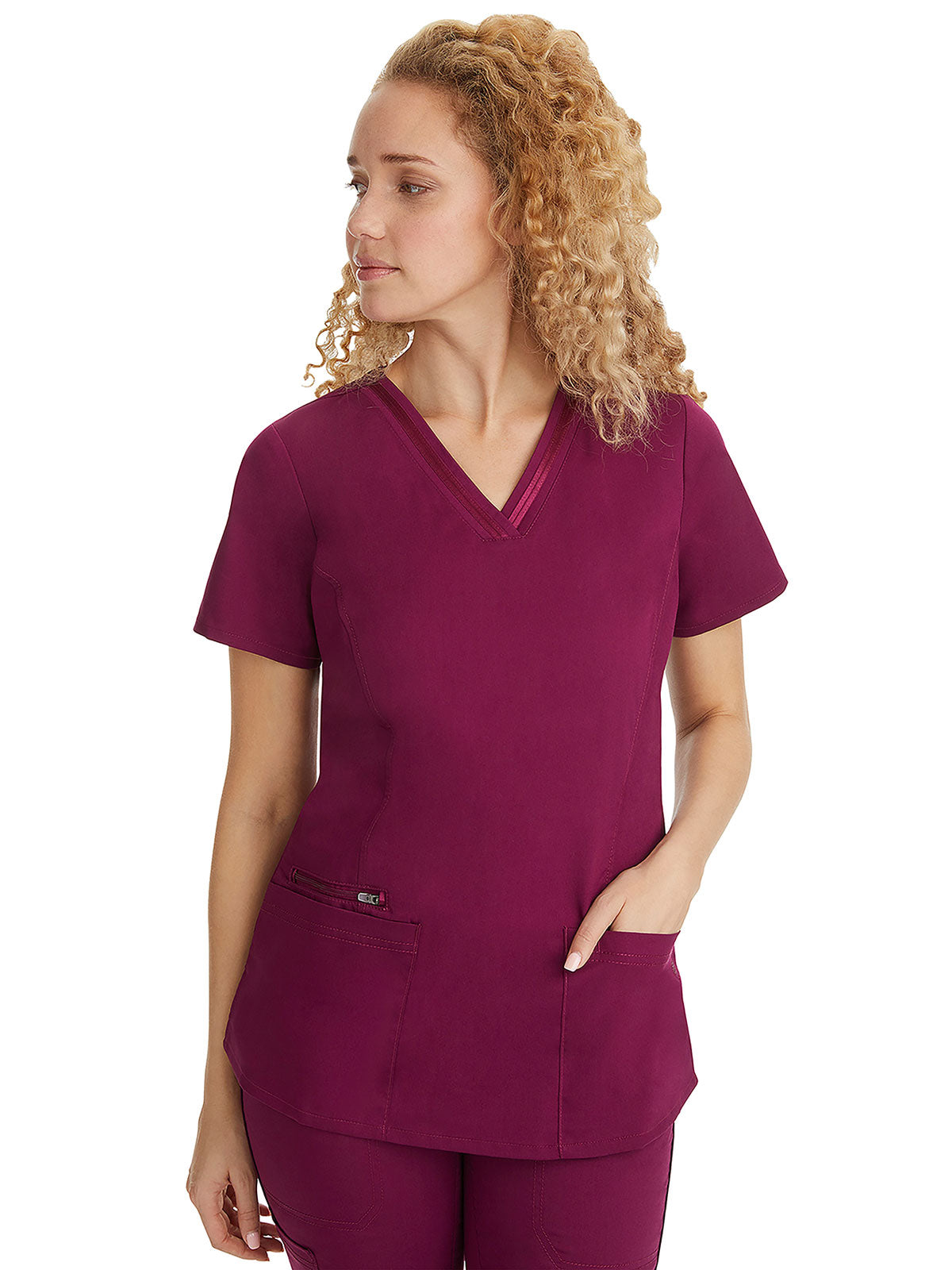 Purple label - Women's Jasmin V-Neck Stretch Solid Top
