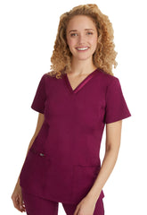 Purple label - Women's Jasmin V-Neck Stretch Solid Top