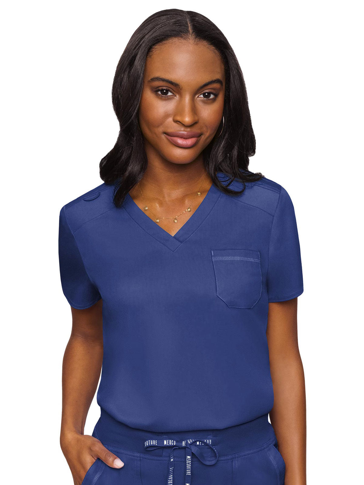 Touch - Women's Tuck In Solid Scrub Top
