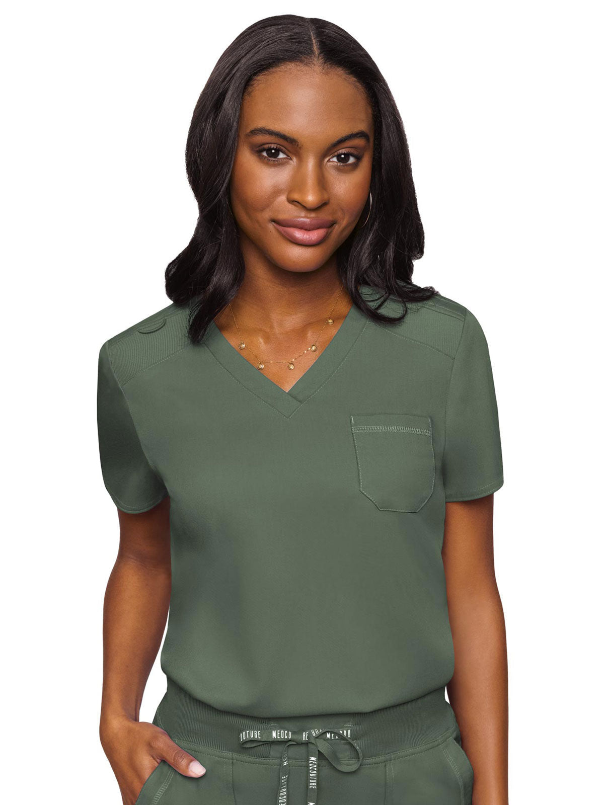 Touch - Women's Tuck In Solid Scrub Top