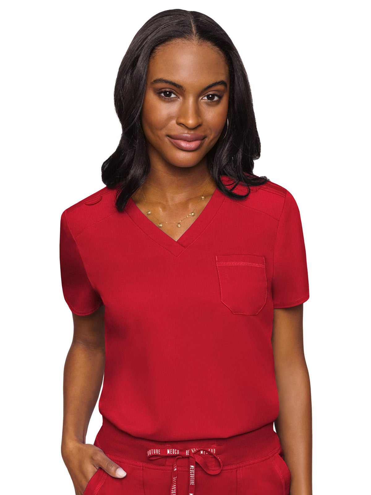 Touch - Women's Tuck In Solid Scrub Top