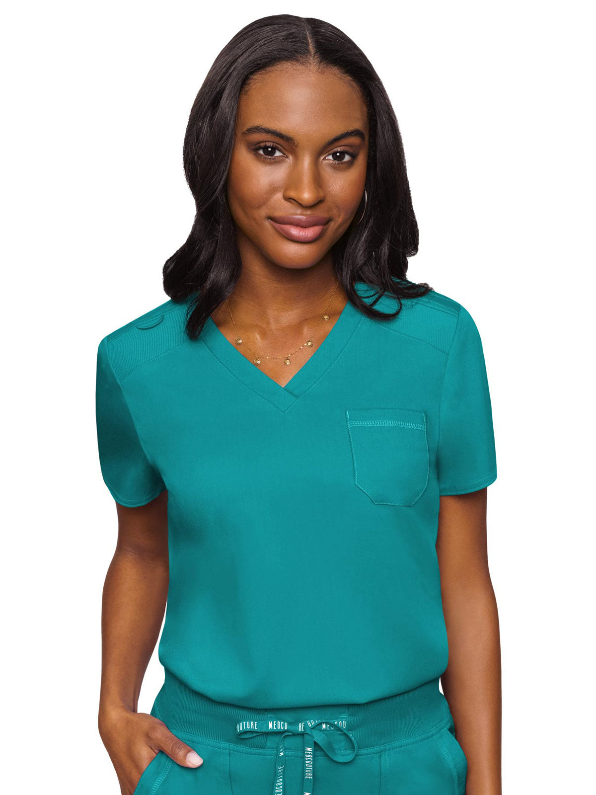 Touch - Women's Tuck In Solid Scrub Top