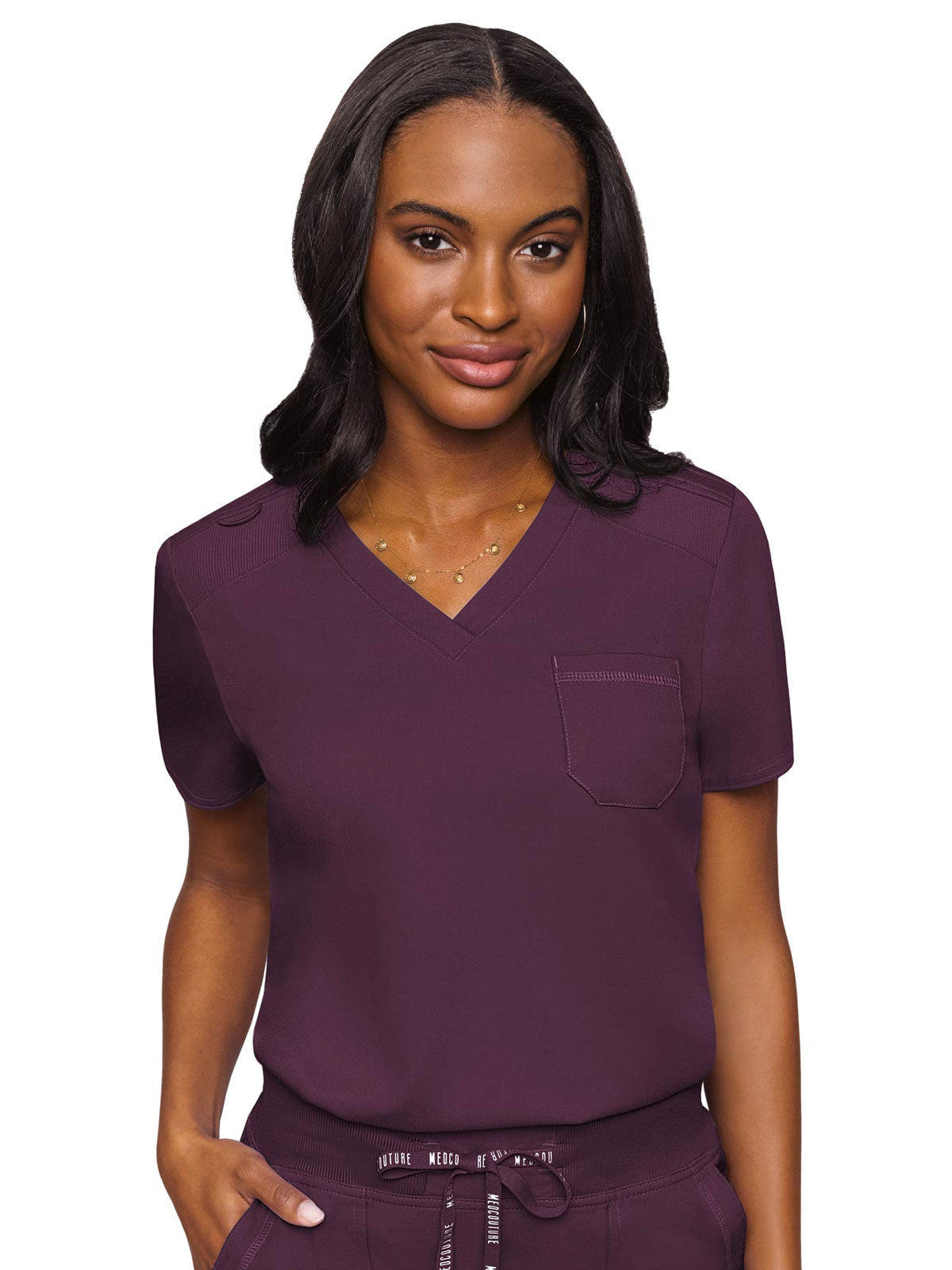 Touch - Women's Tuck In Solid Scrub Top