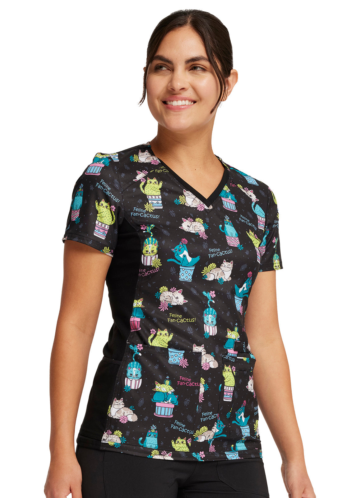 Iflex - Women's V-Neck Knit Panel Top