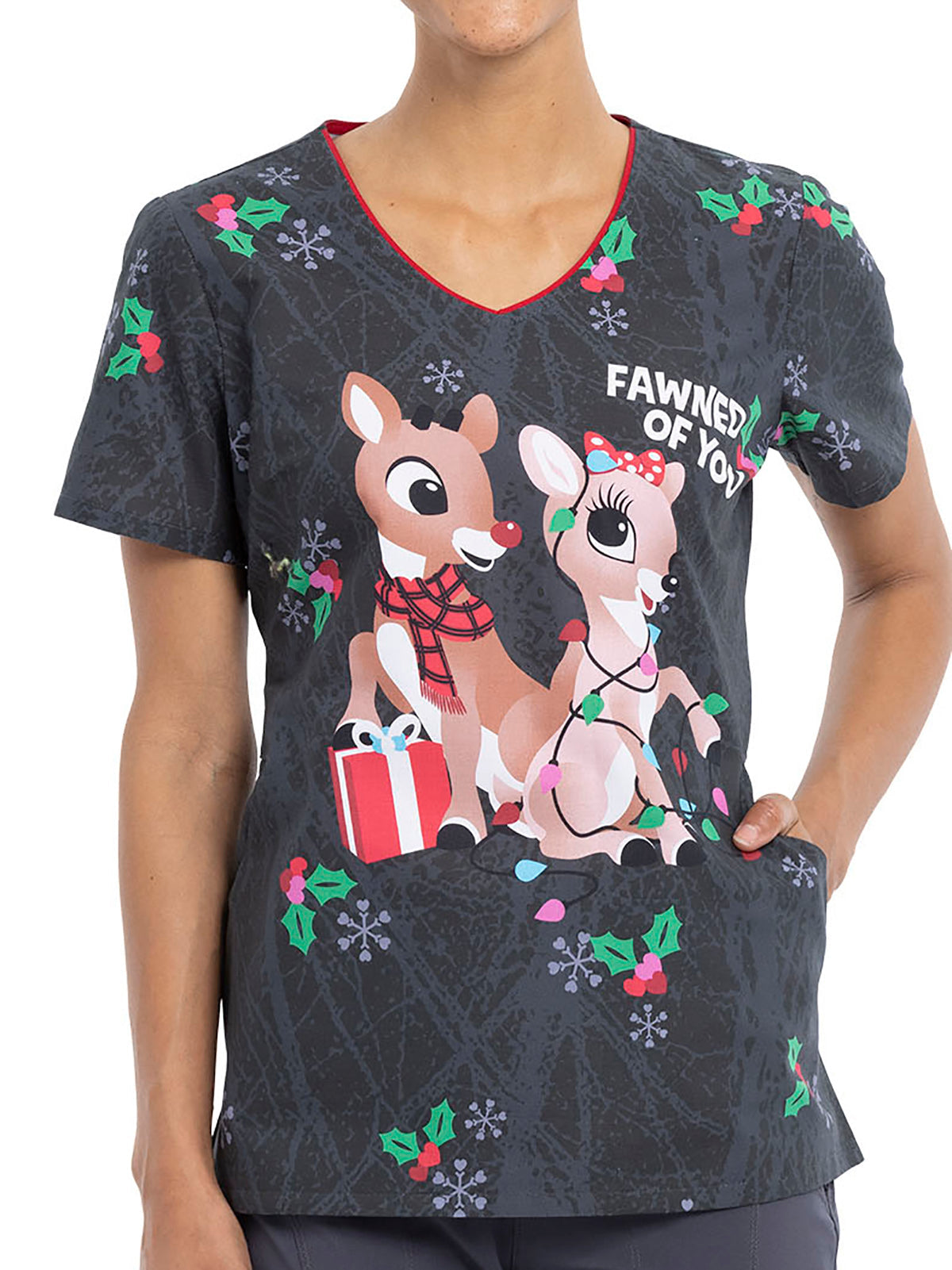 Tooniforms - V-Neck Print Top