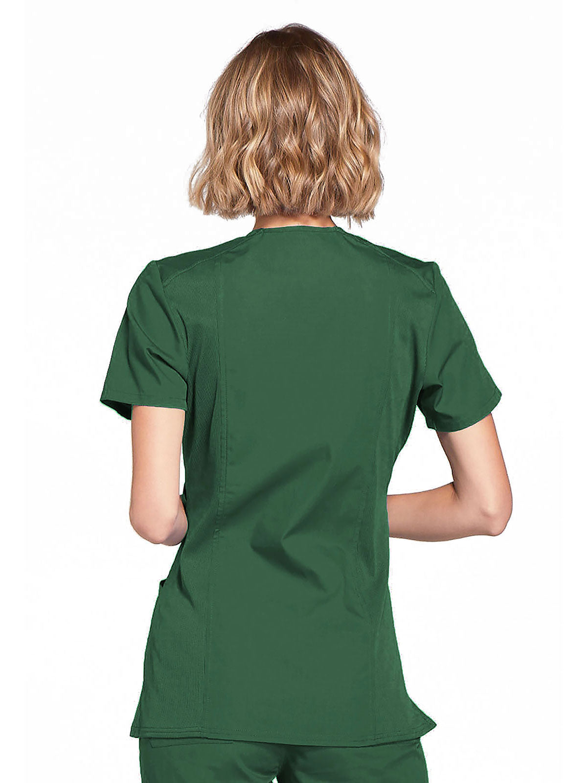Originals - Women's Mock Wrap Knit Panel Solid Scrub Top