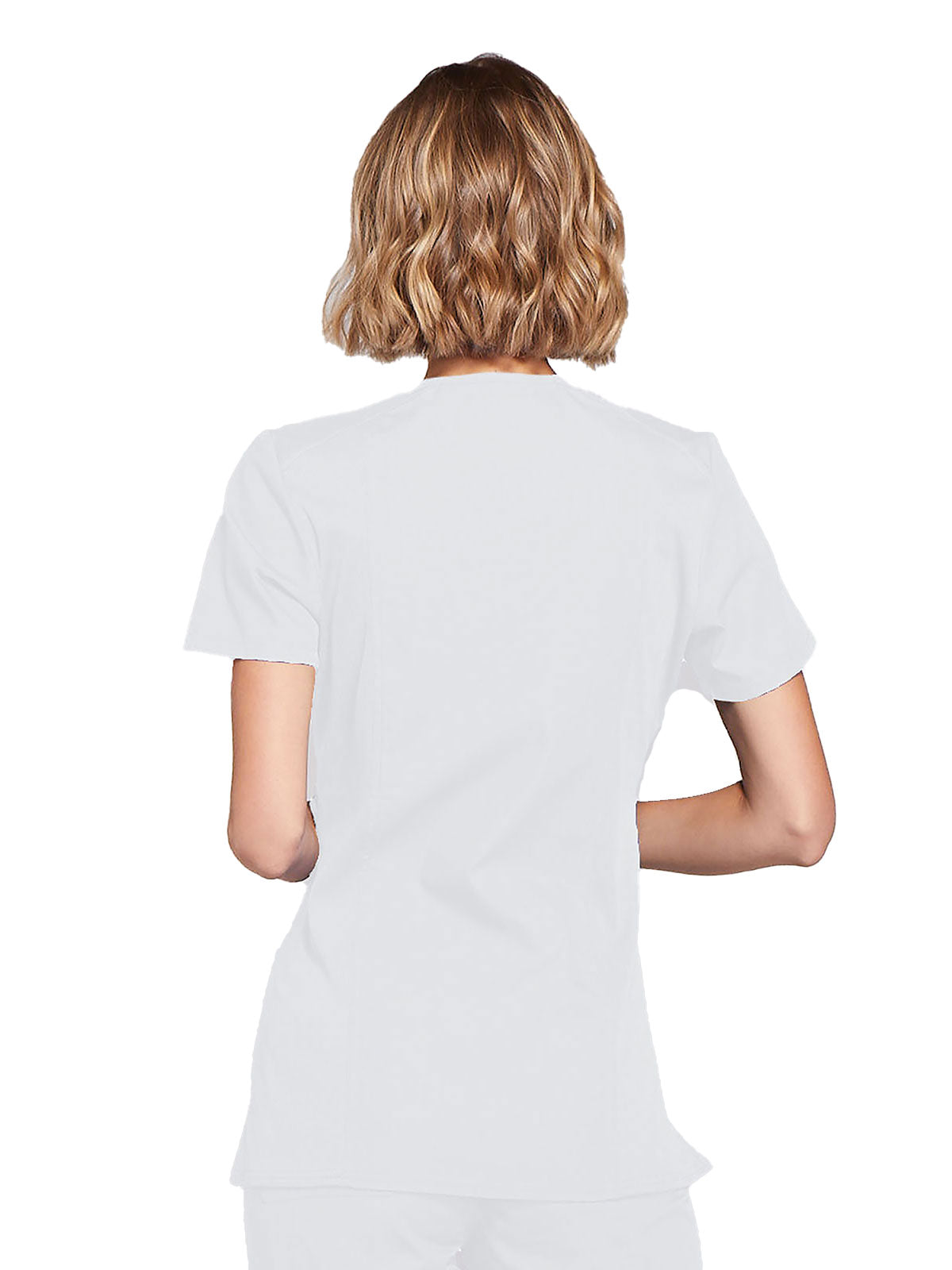 Originals - Women's Mock Wrap Knit Panel Solid Scrub Top